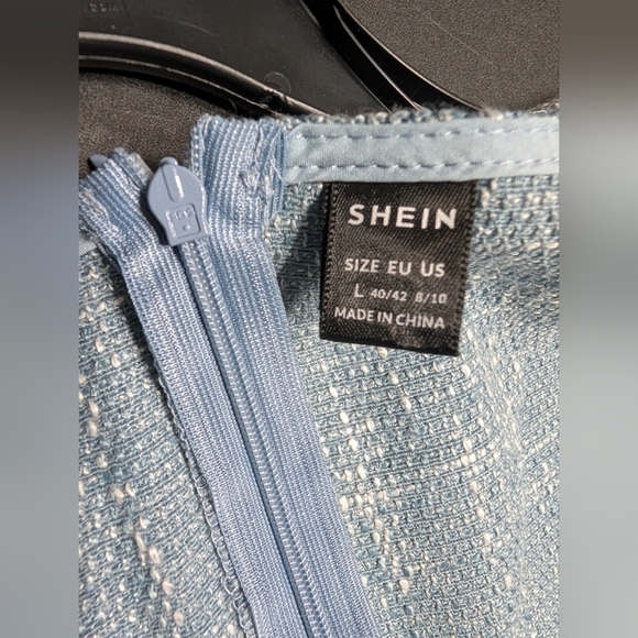 SHEIN Blue Sleeveless Sheath Midi Jumper Dress Zipper Back Size Large - Picture 3 of 7